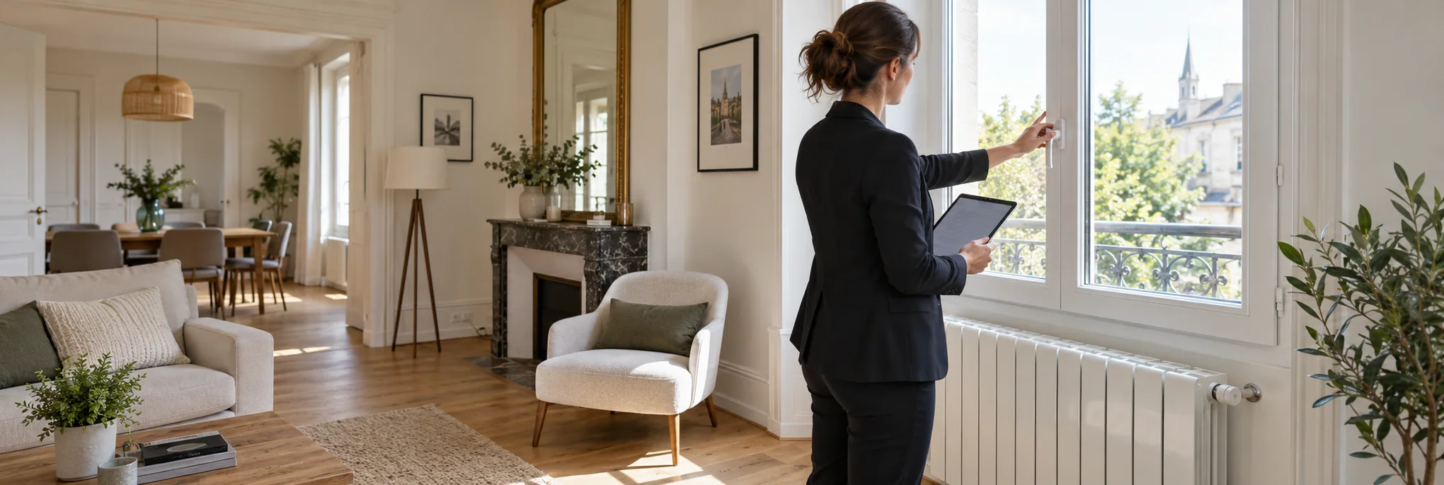 Contrôle d’une fenêtre et du chauffage dans un logement récemment rénové