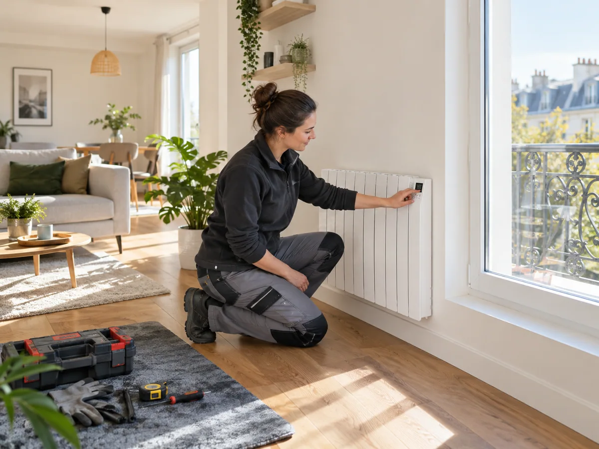 Contrôle du radiateur électrique dans un appartement rénové